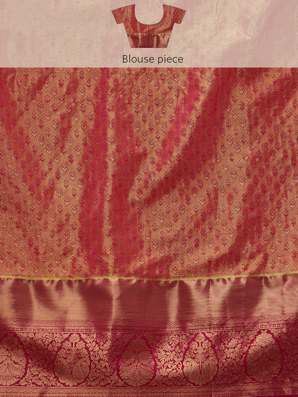 Green Pure Silk Woven Zari Design Floral Saree with Unstitched Blouse - Hiral Fashion | Swadesiicart