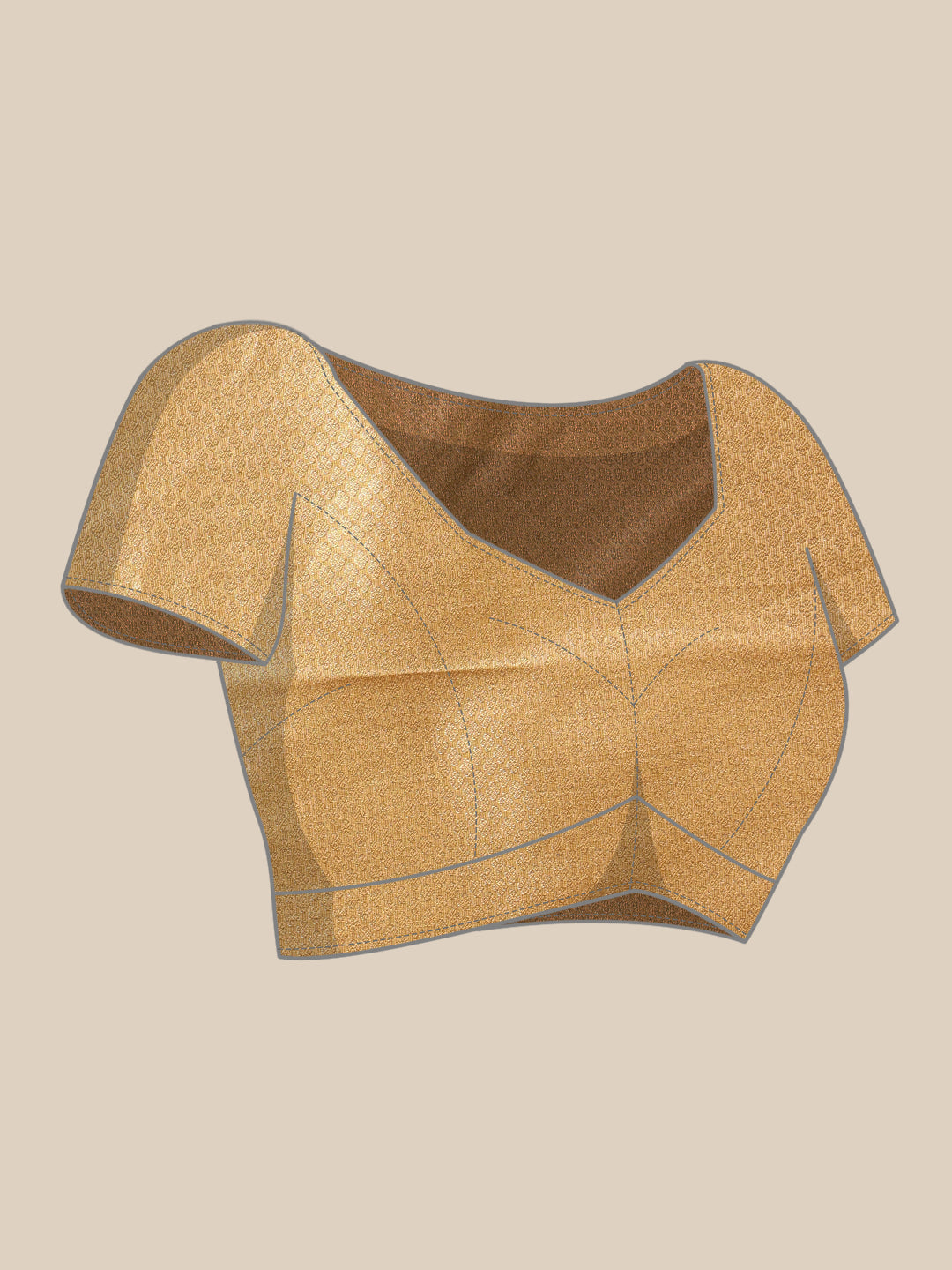 Hiral Fashion Beige Kanjivaram Tissue Silk Floral Zari Woven Saree | Swadesiicart