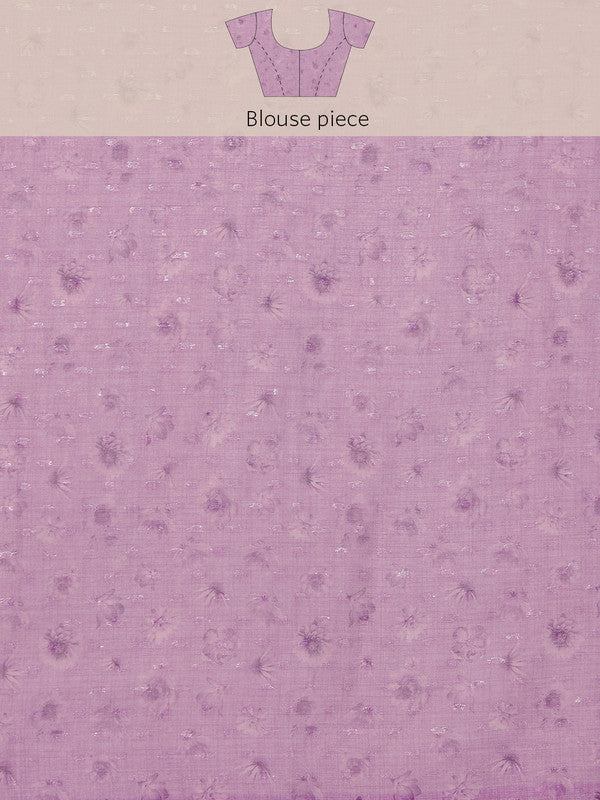 Lavender Cotton Blend Digital Print Abstract Saree with Unstitched Blouse - Hiral Fashion | Swadesiicart