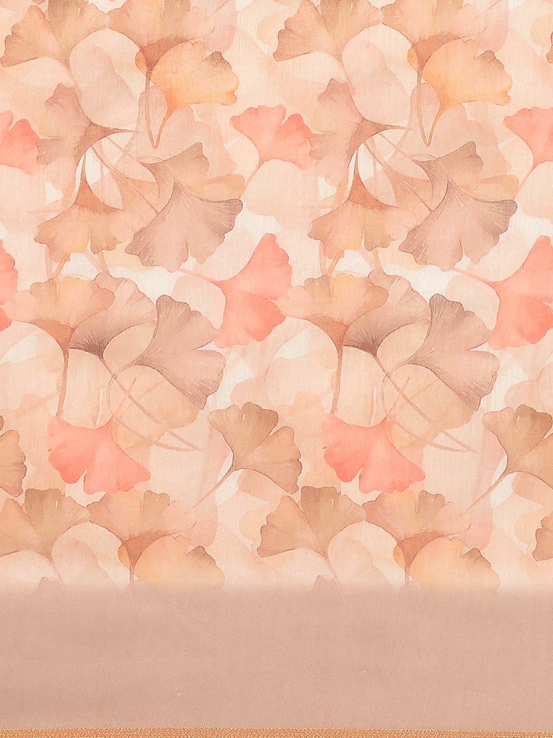 Beige Pure Cotton Printed Floral Swadesiicart with Unstitched Blouse - Hiral Fashion
