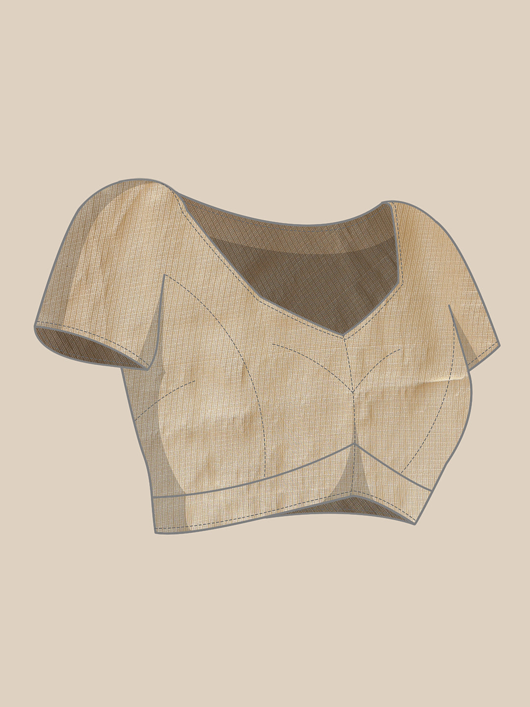 Hiral Fashion Beige Gota Patti Muga Silk Solid Lace Work Swadesiicart