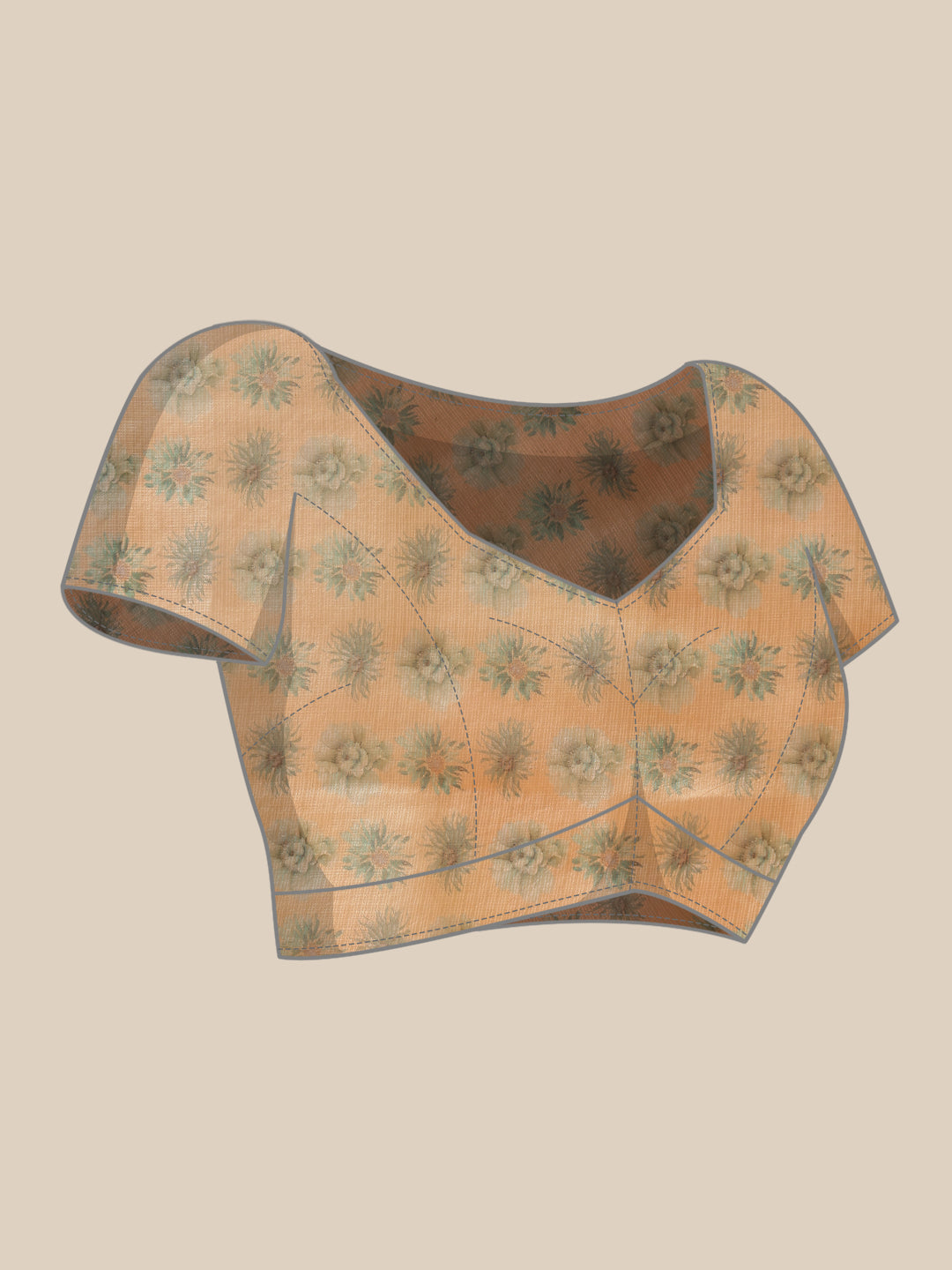 Hiral Fashion Beige Bollywood Cotton Tissue Floral Digital Printed Swadesiicart