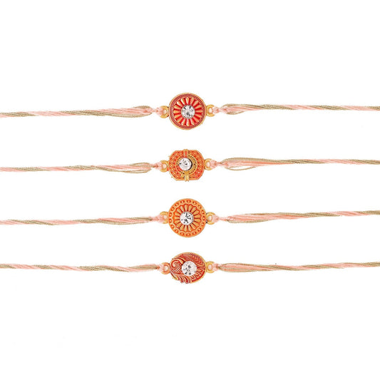 trueBrowns X Voylla Set Of 4 Designer Rakhi With Roli Chaawal Pack | Swadesiicart