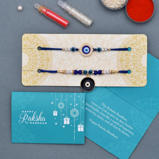 trueBrowns X Voylla Set of 2 Evil Eye Motif Rakhis | Swadesiicart