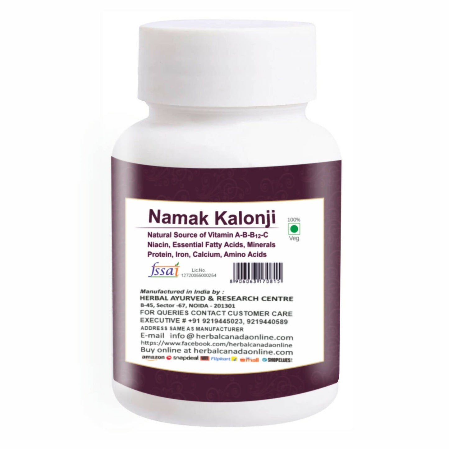 Herbal Canada Namak Kalonji - Swadesiicart