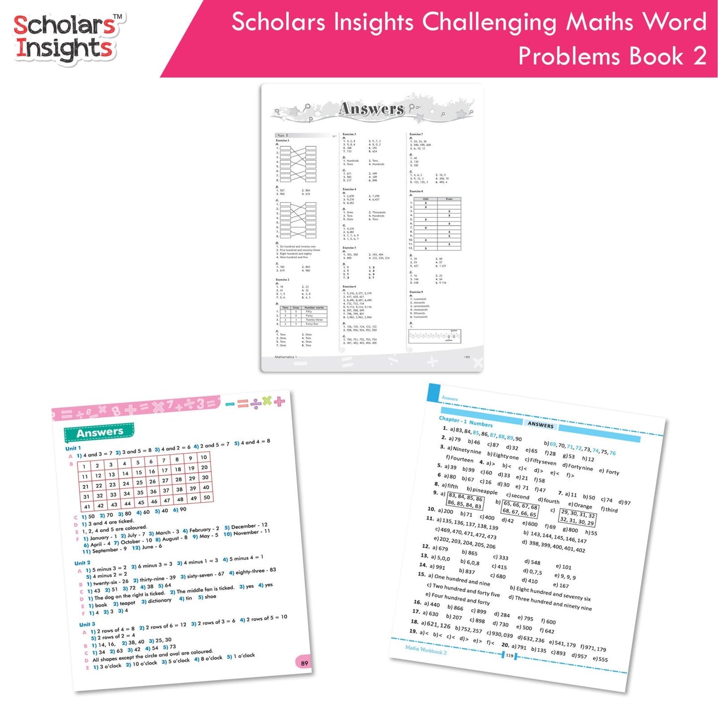 Scholars Insight Combo Set of Mathematics Workbooks For Grade 2| Set of 3| Problem Solving Book for Kids - Swadesiicart