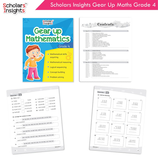 Scholars Insight Combo Set of Mathematics Workbooks For Grade 4| Set of 3| Problem Solving Book for Kids - Swadesiicart