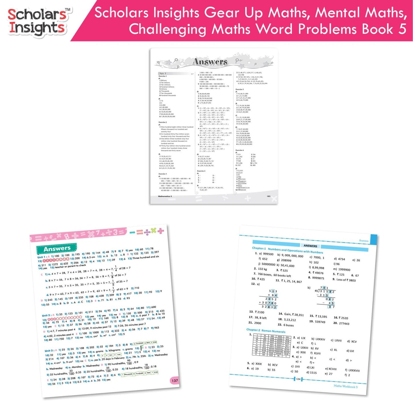 Scholars Insight Combo Set of Mathematics Workbooks For Grade 5| Set of 3| Problem Solving Book for Kids - Swadesiicart