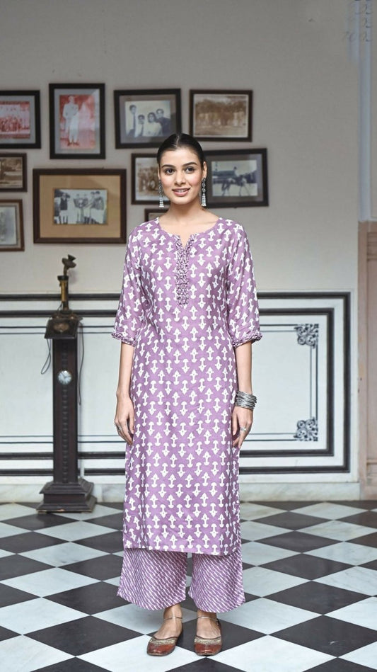 Aayaa Pure Muslin printed Multi Co-Ord Set - Multi Color - Swadesiicart
