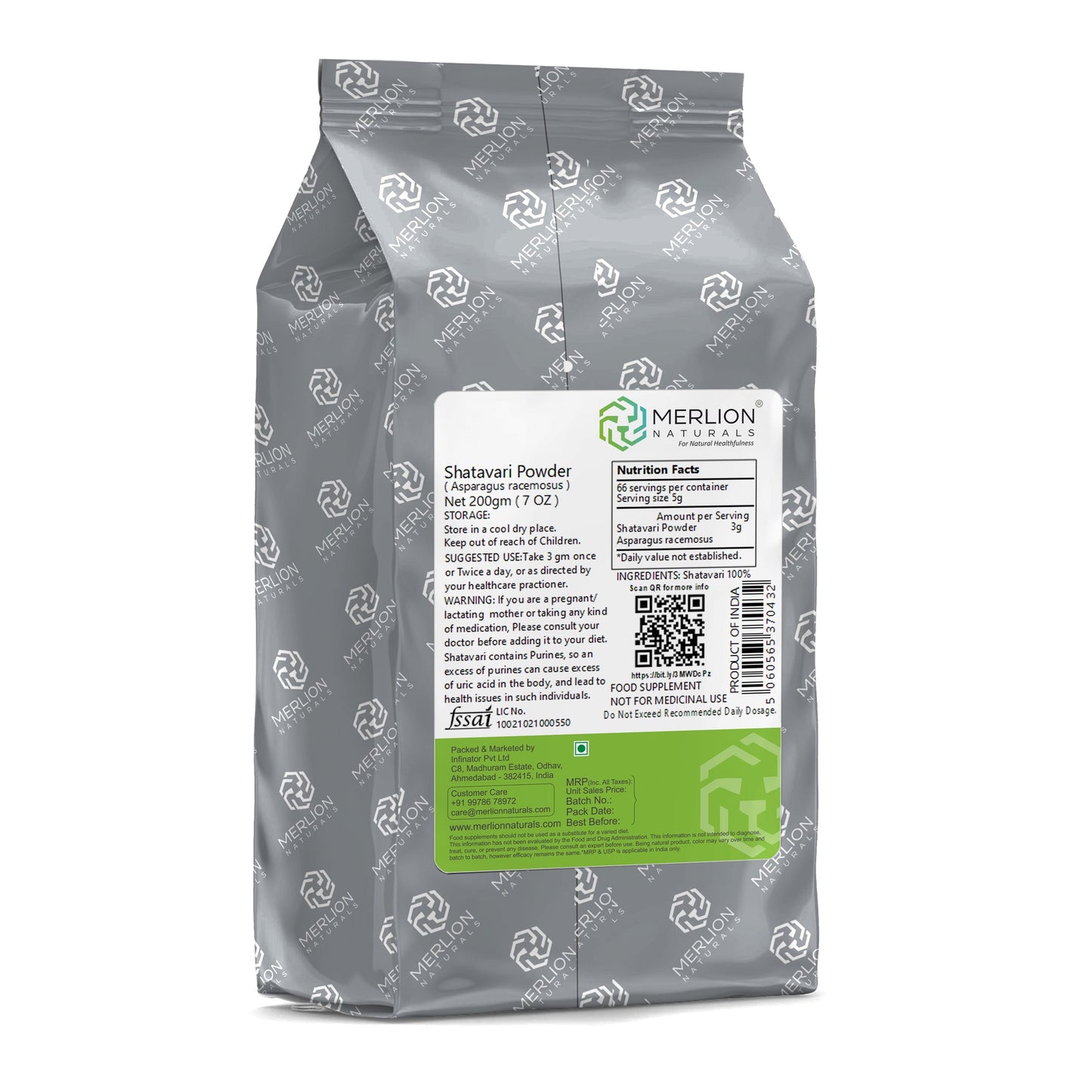 Merlion Naturals Shatavari Root Powder - Swadesiicart