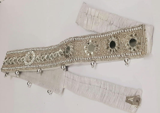 Elite Trading Silver Sari/Dress Fabric Belt