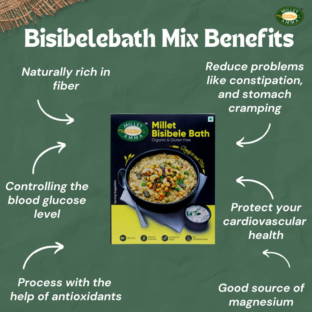 Millet Amma Organic Millet Bisibele Bath Mix - Swadesiicart