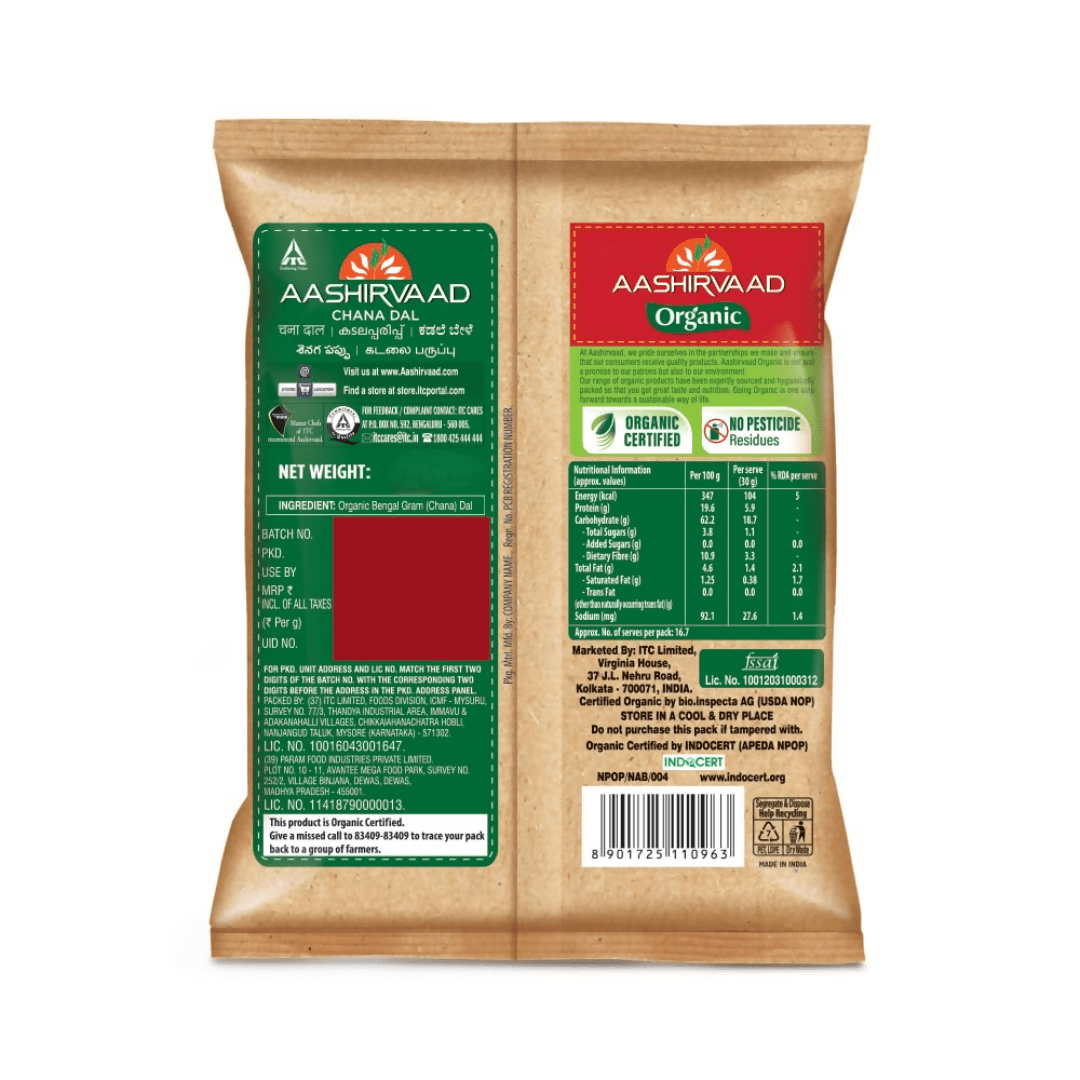 Aashirvaad Nature's Super Foods Organic Chana Dal - Swadesiicart