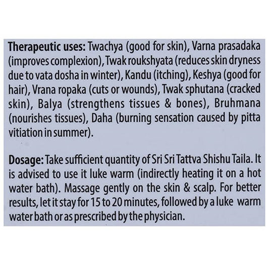 Sri Sri Tattva Shishu Taila dosage