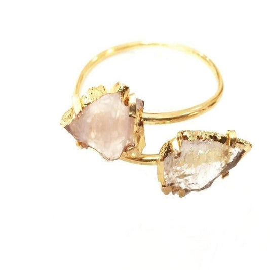 Bling Accessories Natural Stone Crystal Arrow Cuff Bracelet