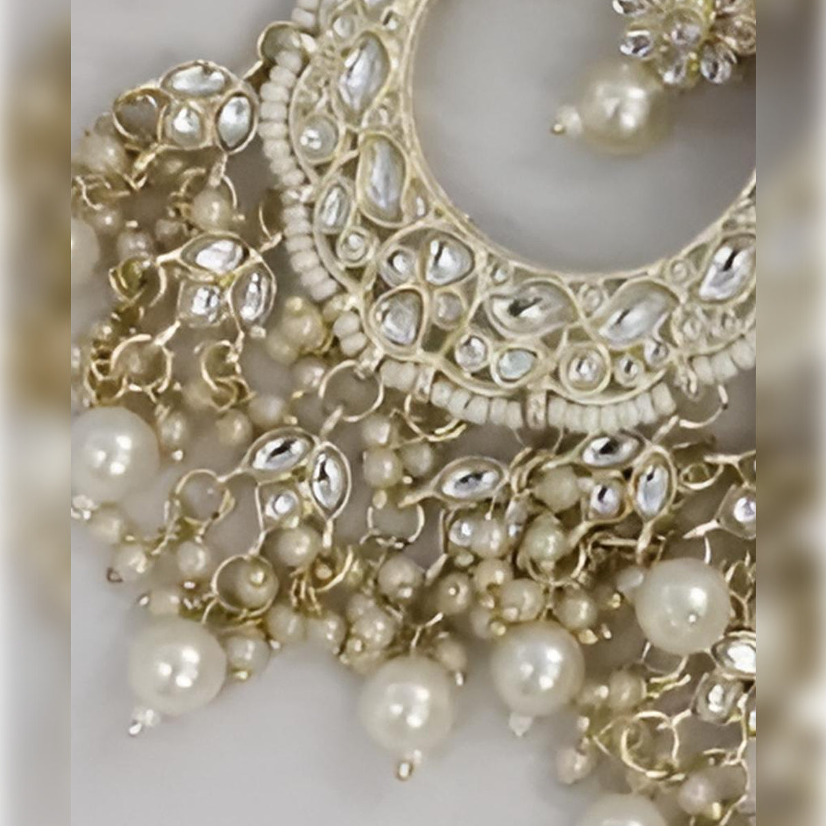 Jewel City Opulent Floral Pearl Chandelier Earrings - Exquisite Bridal Jewelry | Swadesiicart