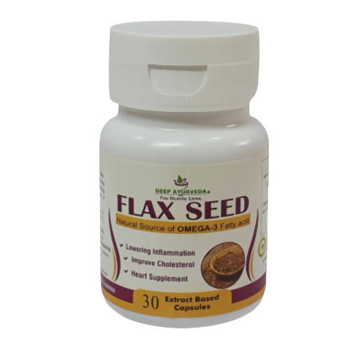 Deep Ayurveda Flax Seed 500mg Veg Capsules - DEEP AYURVEDA