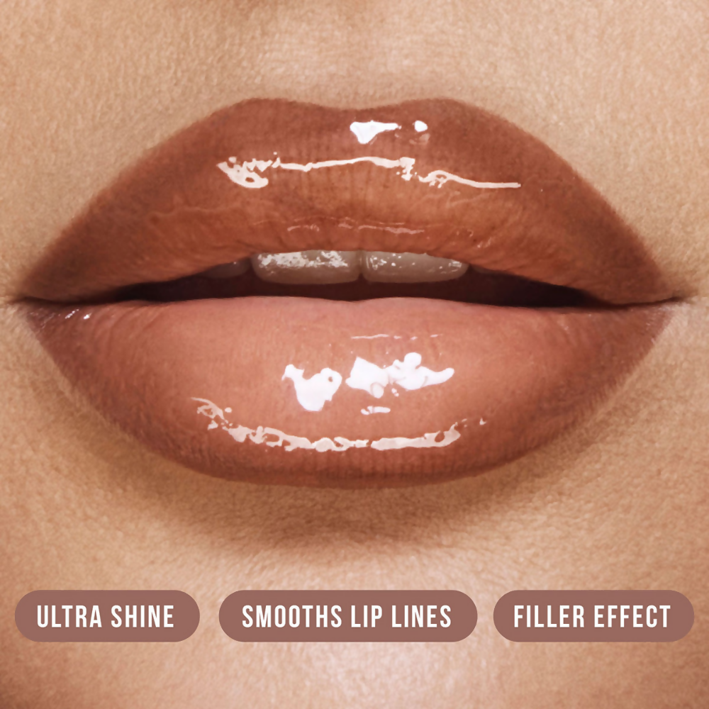 Huda Beauty Faux Filler Extra Shine Lip Gloss - Coco | Swadesiicart
