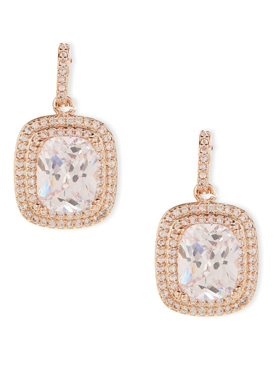 Rose Gold Earrings- Ruby Raang | Swadesiicart