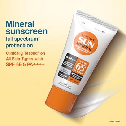 Dr. Reddy's Venusia Sun Mineral Sunscreen Gel SPF 65+ PA++++ - Swadesiicart