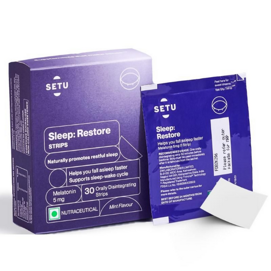 Setu Melatonin 5mg Promotes Relaxation & Sleep Strips - Swadesiicart