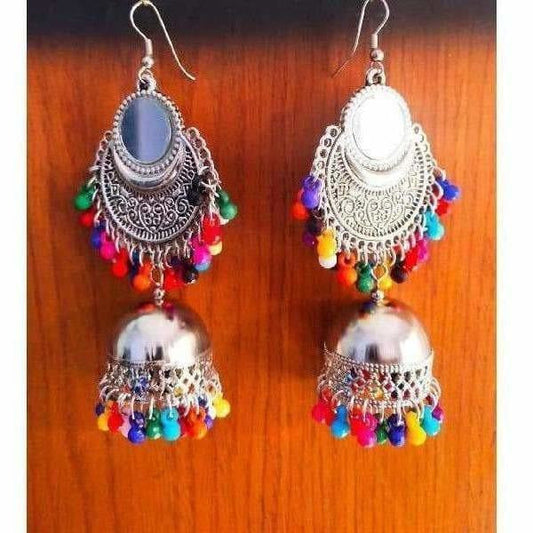 MS Fashion India Muskan Fancy Oxidized Multi color Beaded Earrings | Swadesiicart