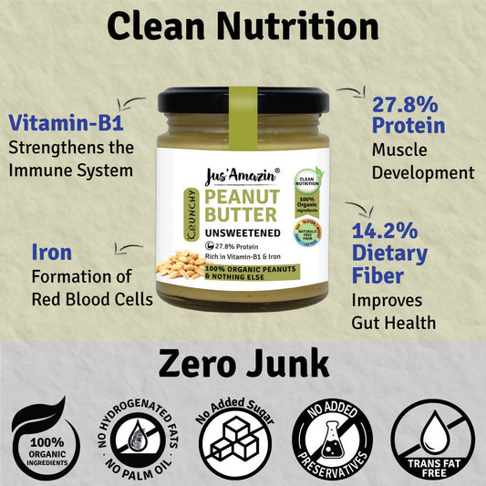 Jus Amazin Peanut Butter - Unsweetened - Swadesiicart