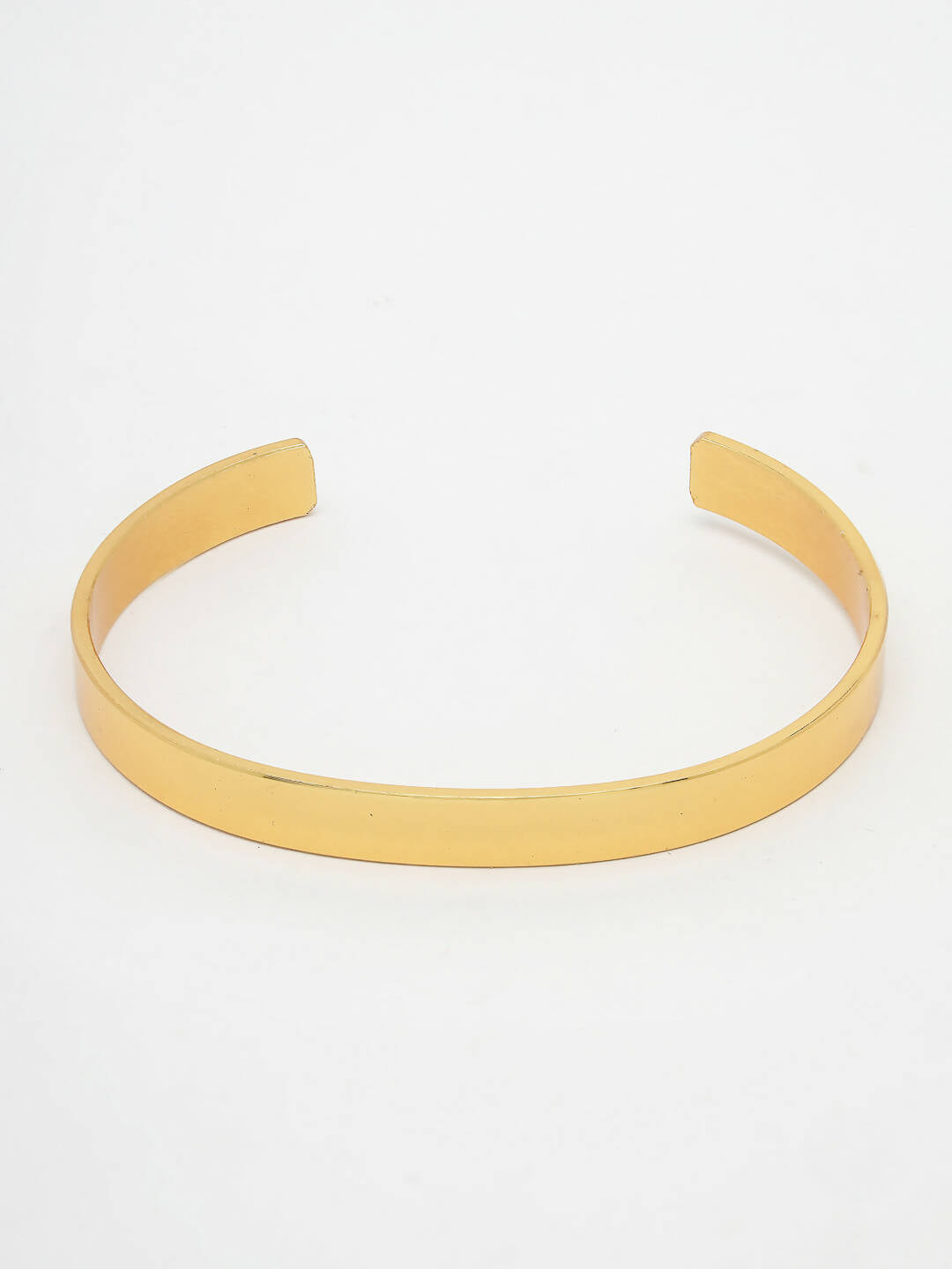 NVR Men Gold Stainless Steel Cuff Bracelet