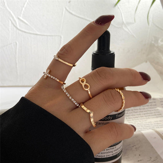 Gold-Polished Alloy Stylish Contemporary Stackable Ring - The Pari | Swadesiicart