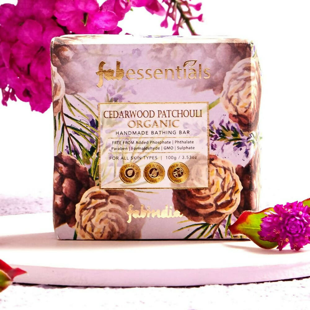 Fabessentials Cedarwood Patchouli Handmade Bathing Bar - Swadesiicart