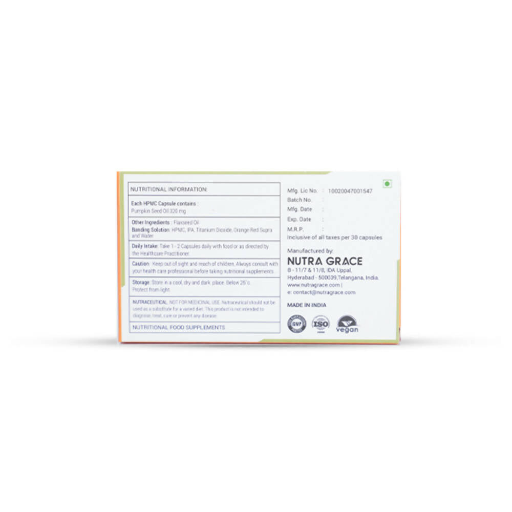 Nutra Grace Pumpkin Seed Oil Capsules - Swadesiicart