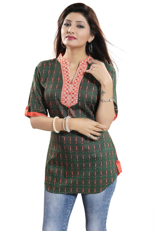 Snehal Creations Short Rayon Kurti | Swadesiicart