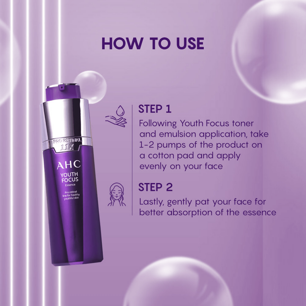 AHC Youth Focus Essence Anti-Aging Facial Essence Serum - Korean skincare | Swadesiicart