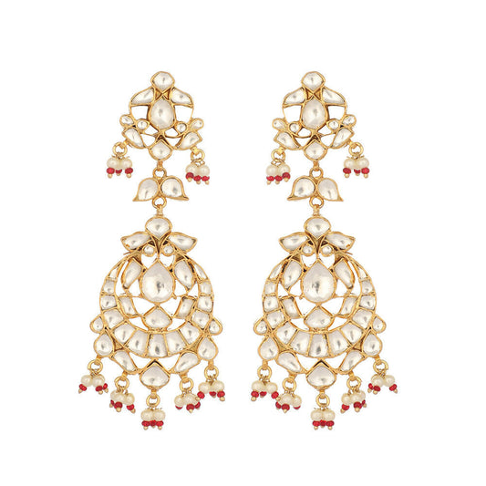 Nuyug 22K Gold Plated Serenoor Pearl Chandbali Earrings | Swadesiicart