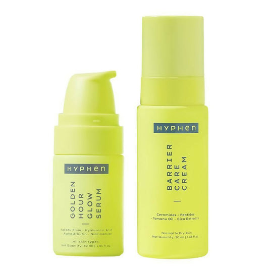 Hyphen By Kriti Sanon Daily Night Care Routine for Normal to Dry Skin with Face Serum & Barrier Care Cream | Swadesiicart