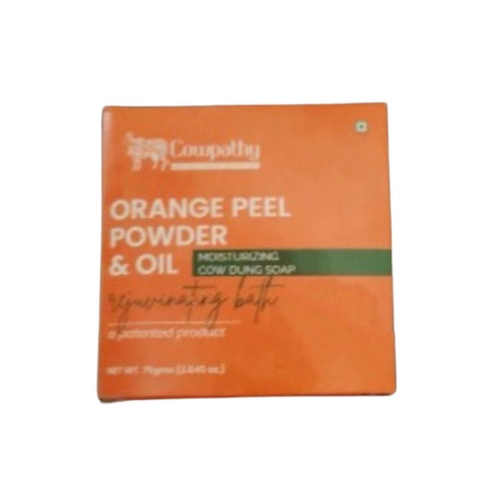 Cowpathy Orange Peel Powder & Orange Oil Cow Dung Bath Soap (75Gms) - Ravino Industries Pvt Ltd