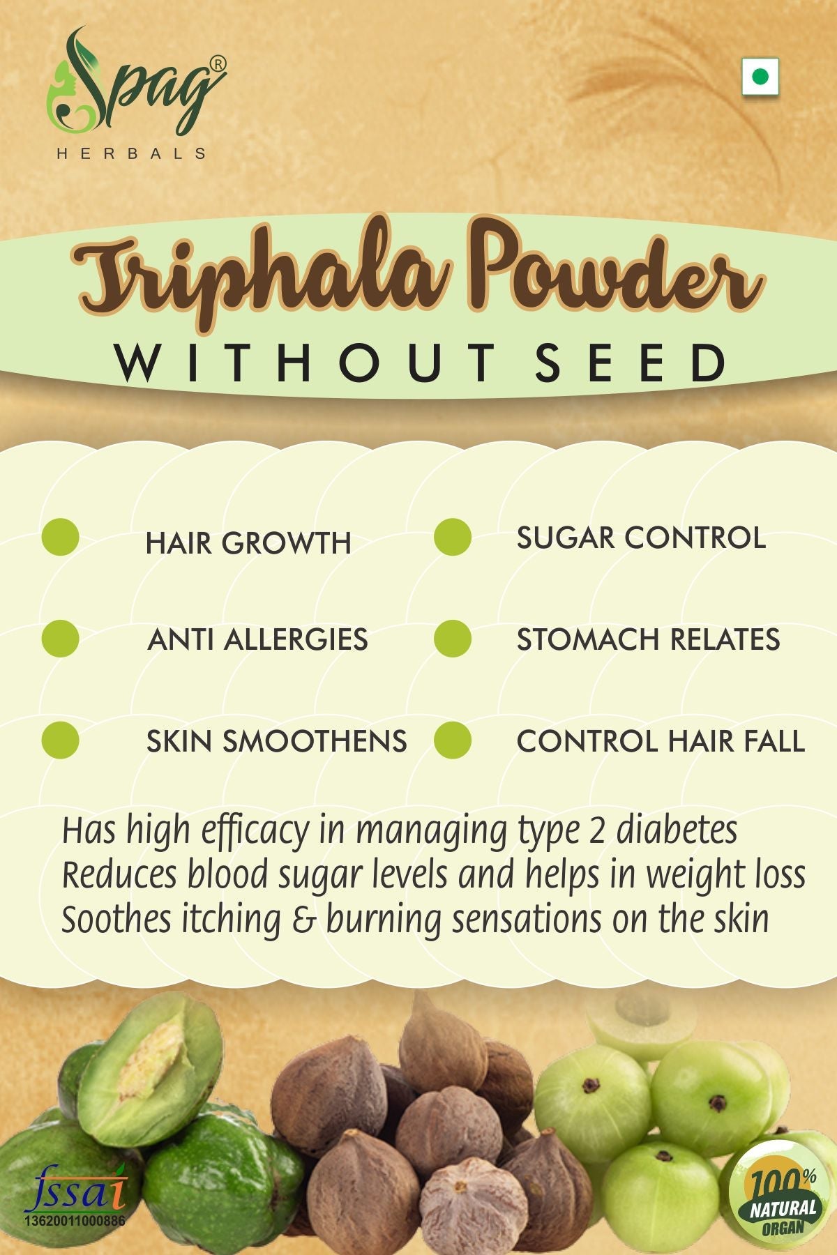 Spag Herbals Triphala Powder - Swadesiicart