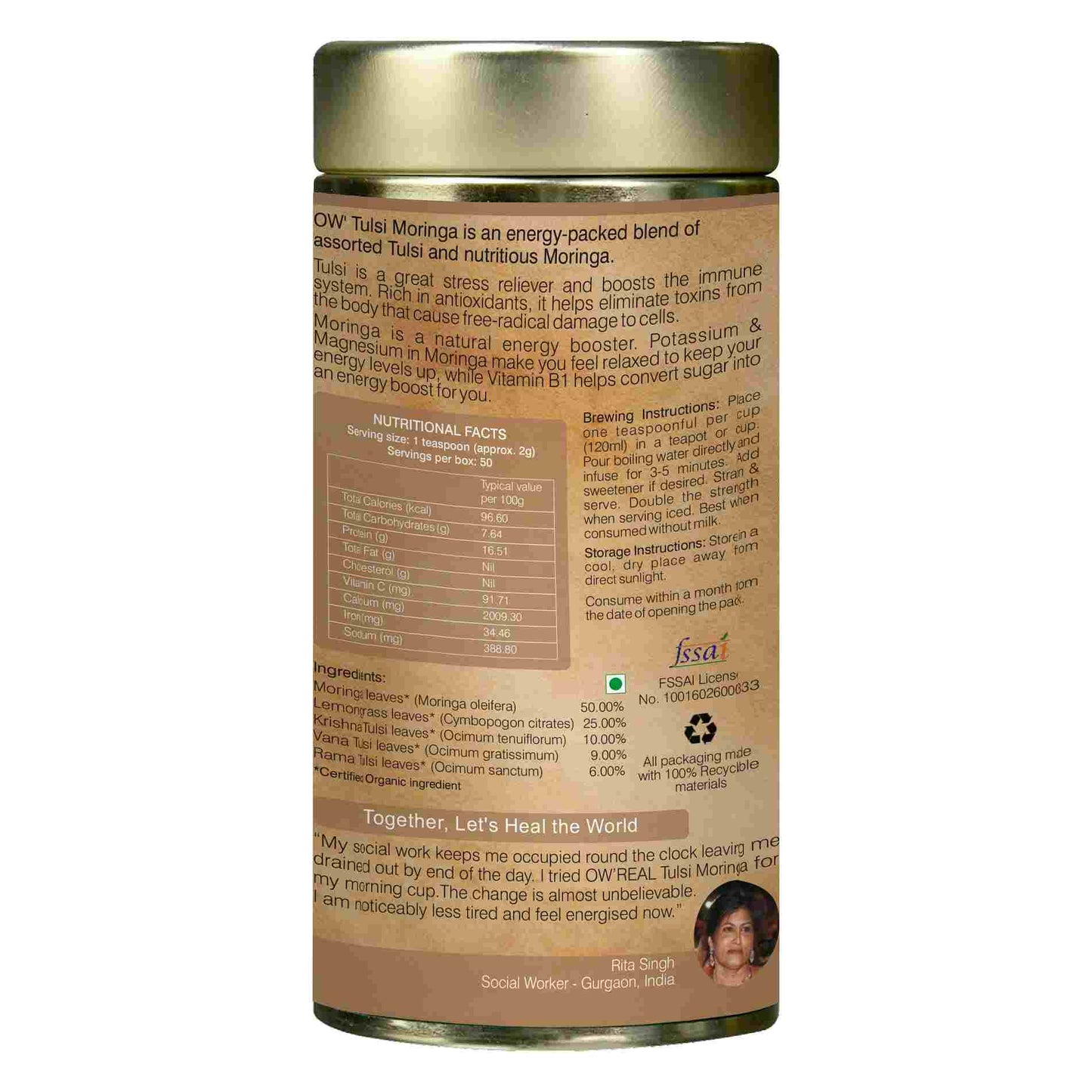 Organic Wellness Tulsi Moringa Tin Pack - Swadesiicart