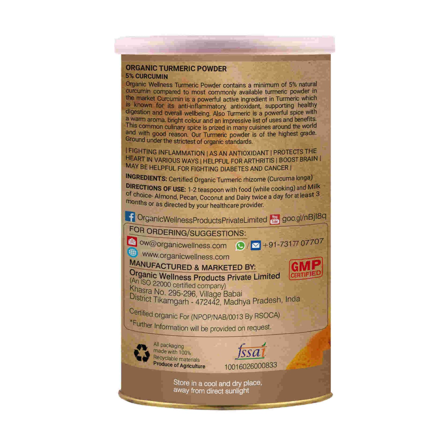Organic Wellness Turmeric Powder - Swadesiicart