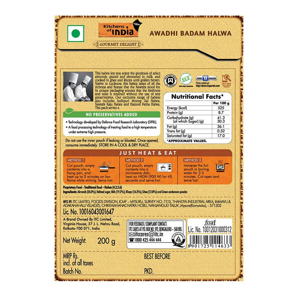 Kitchens of India Awadhi Badam Halwa - Swadesiicart