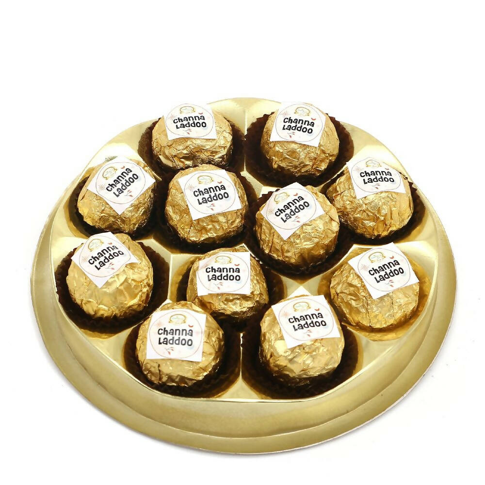 Ghasitaram Round Box Of 11 Channa Laddoos | Swadesiicart