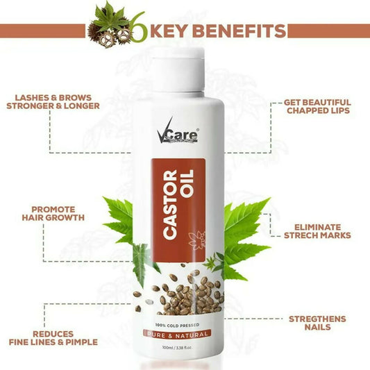 VCare Castor Oil For Hair - Swadesiicart