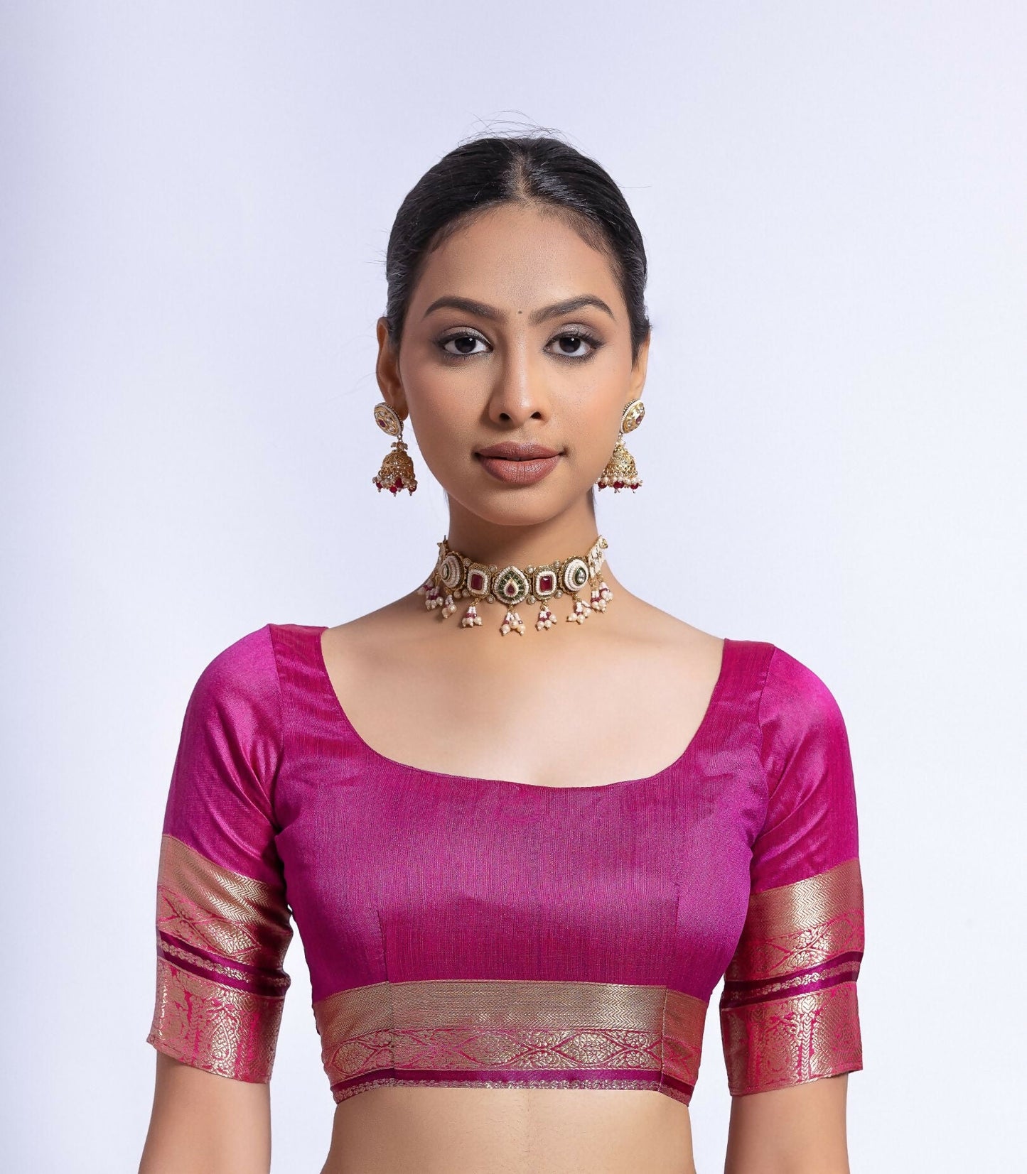 Vishnu Weaves Women's Pink Raw Silk Zari Woven Saree with Blouse - Swadesiicart