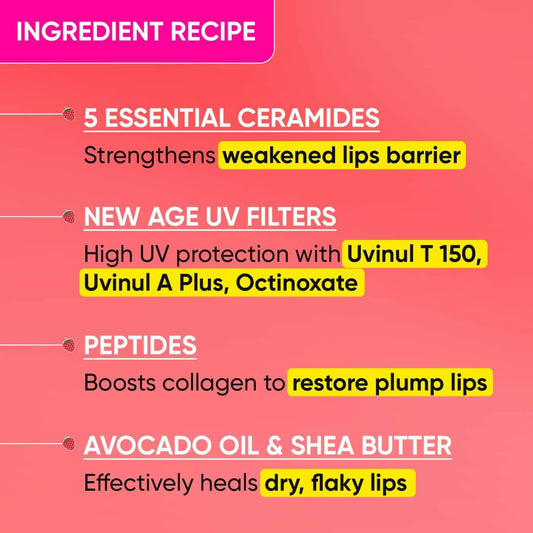 Dot & Key Barrier Repair Ceramide & Peptide SPF 50+, PA+++ Lip Balm - Red Romance - Swadesiicart