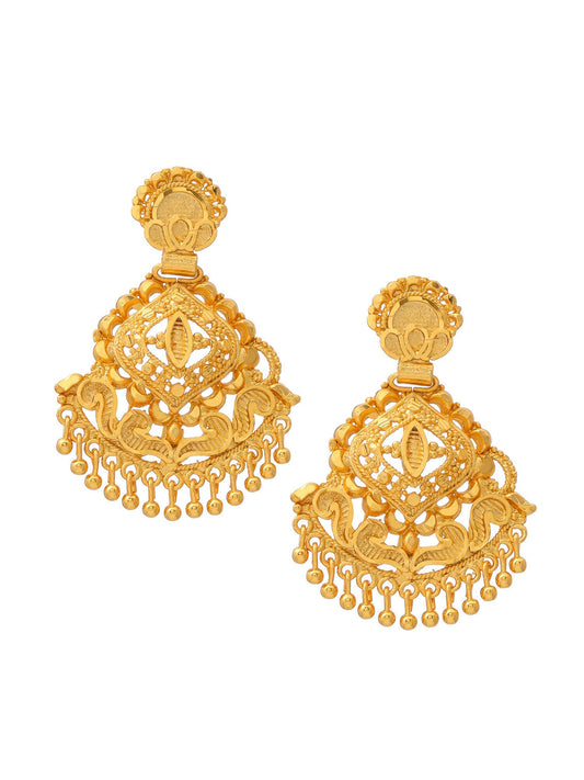 Ruby Raang Traditional Gold Earrings | Swadesiicart