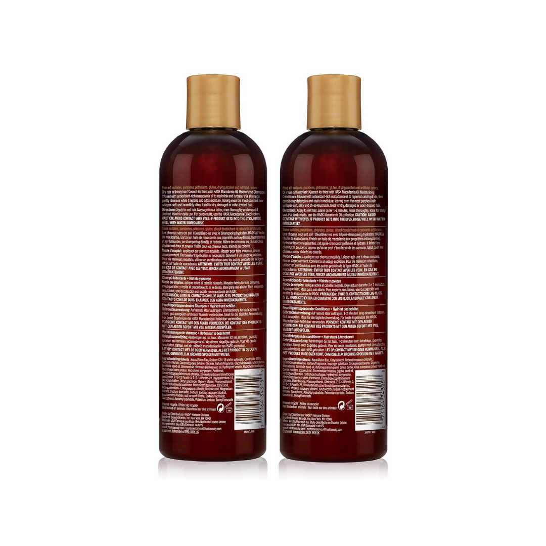 HASK Macadamia Oil Moisturizing Shampoo & Conditioner | Swadesiicart