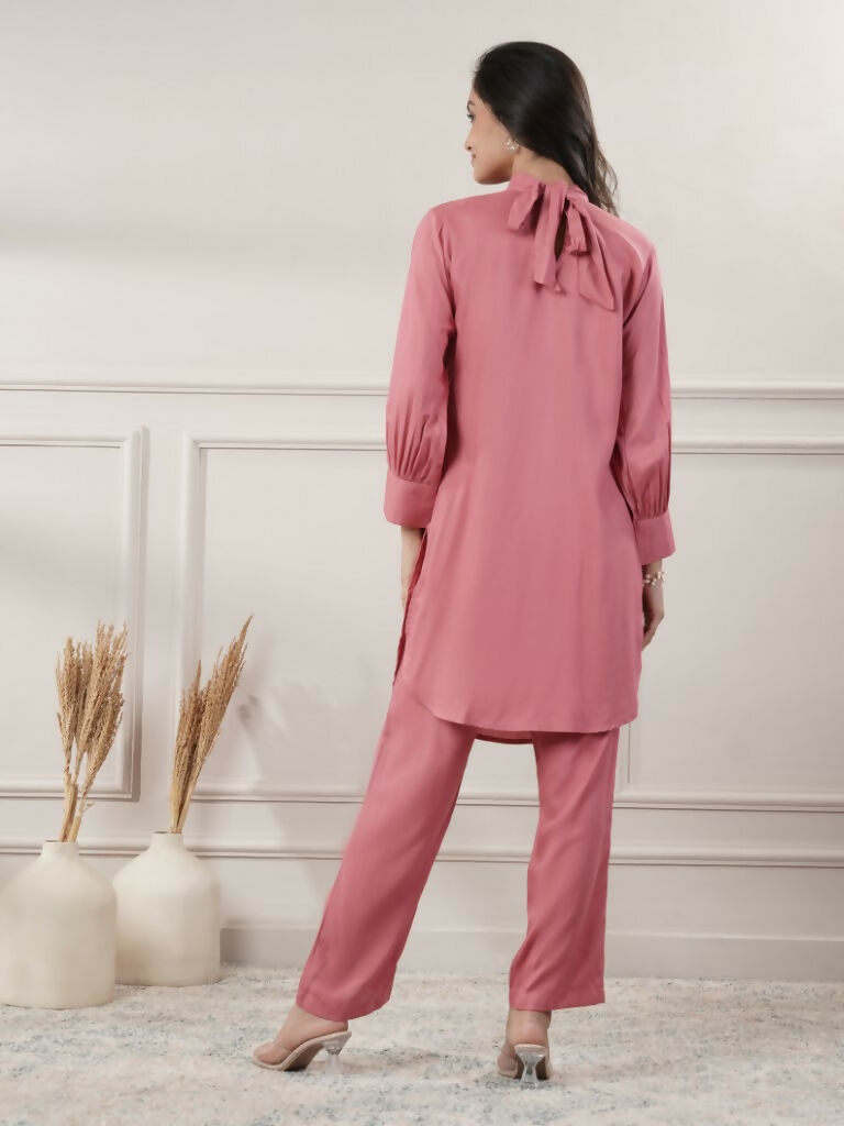 Joban Fashion Women's Rayon Peach Co-Ord Set - Swadesiicart