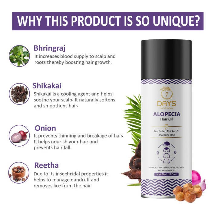 7 Days Alopecia Hair Oil - Swadesiicart
