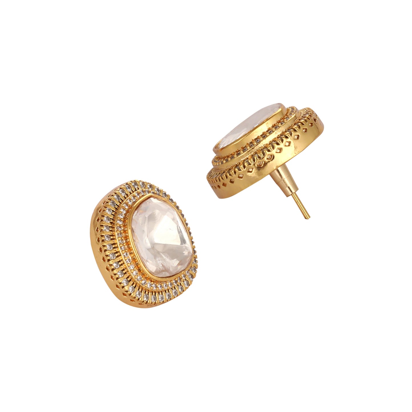 Nuyug Golden Spark Anti Tarnish studs | Swadesiicart