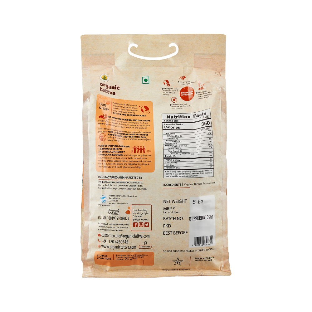 Organic Tattva Biryani Basmati Rice - Swadesiicart